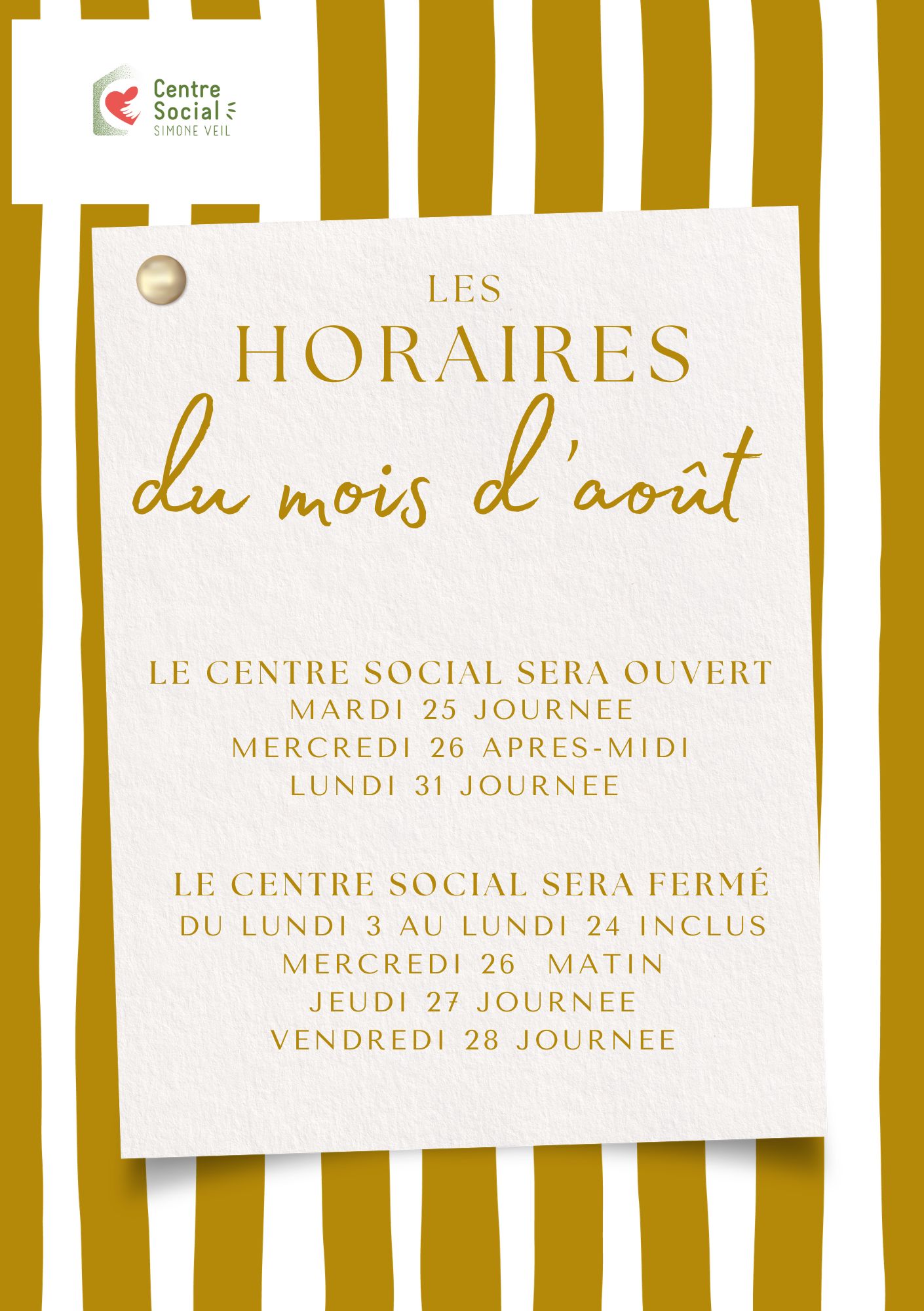 Horaires aout